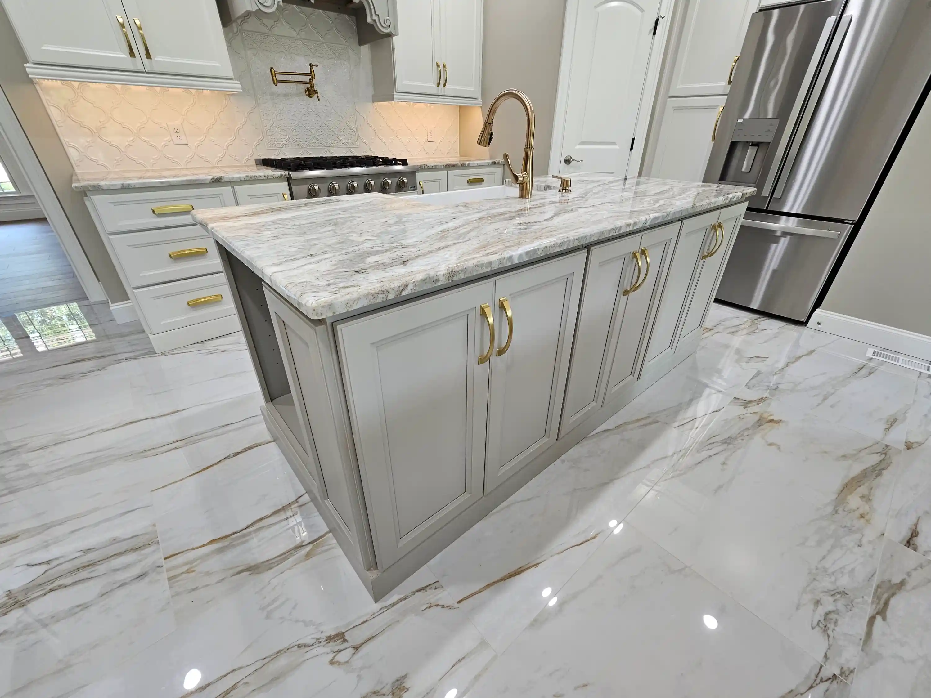 Knoxville home remodeling project with custom kitchen island.